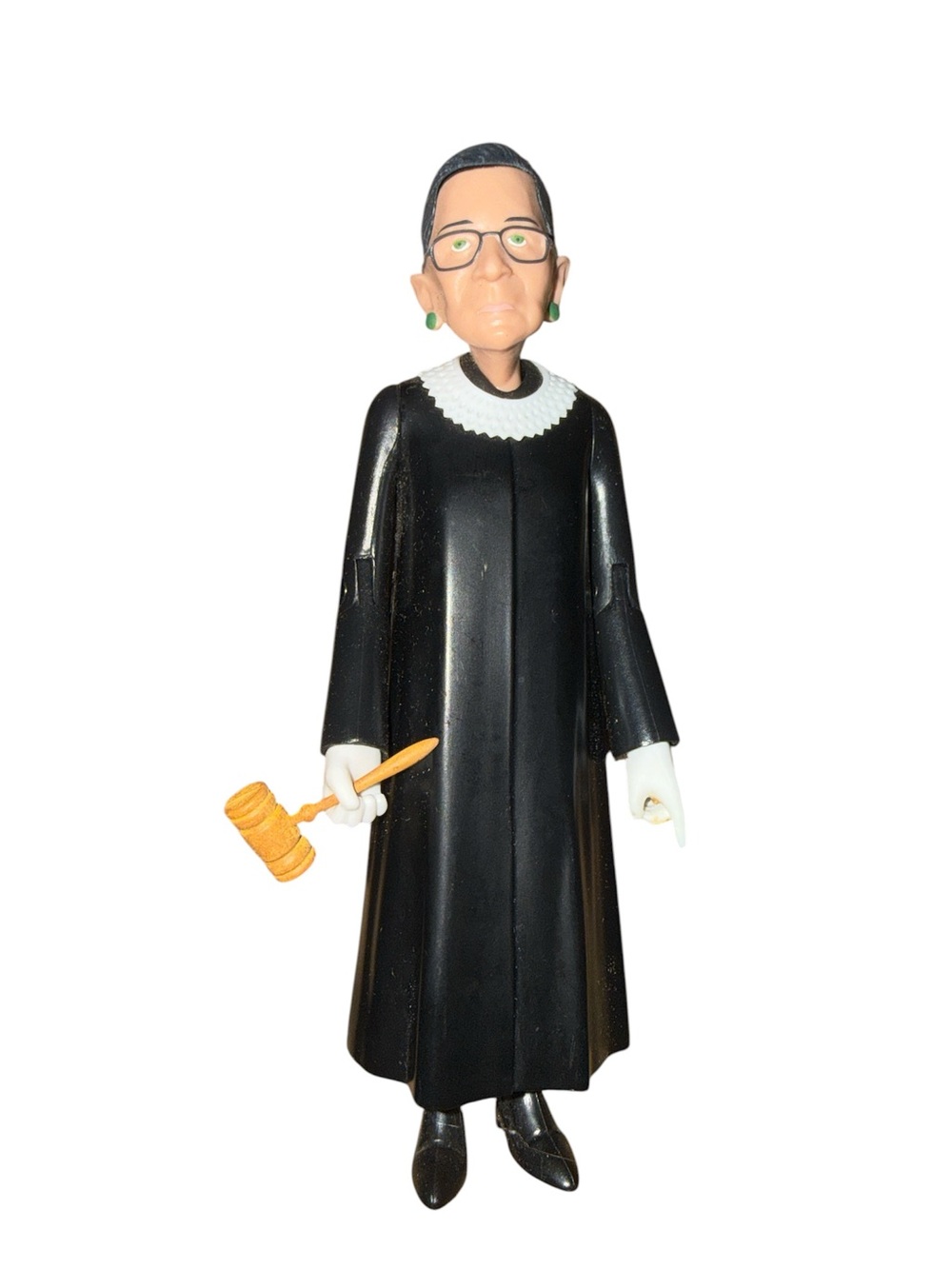 Judge Role-Play Figurine Toy in Black with Yellow Gavel